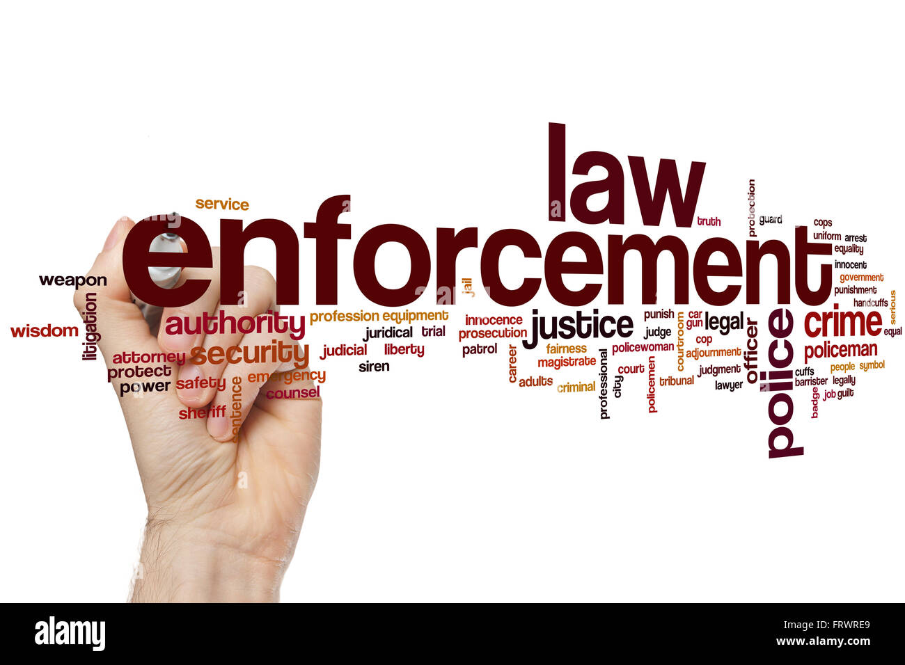 Law enforcement word cloud concept Stock Photo Alamy