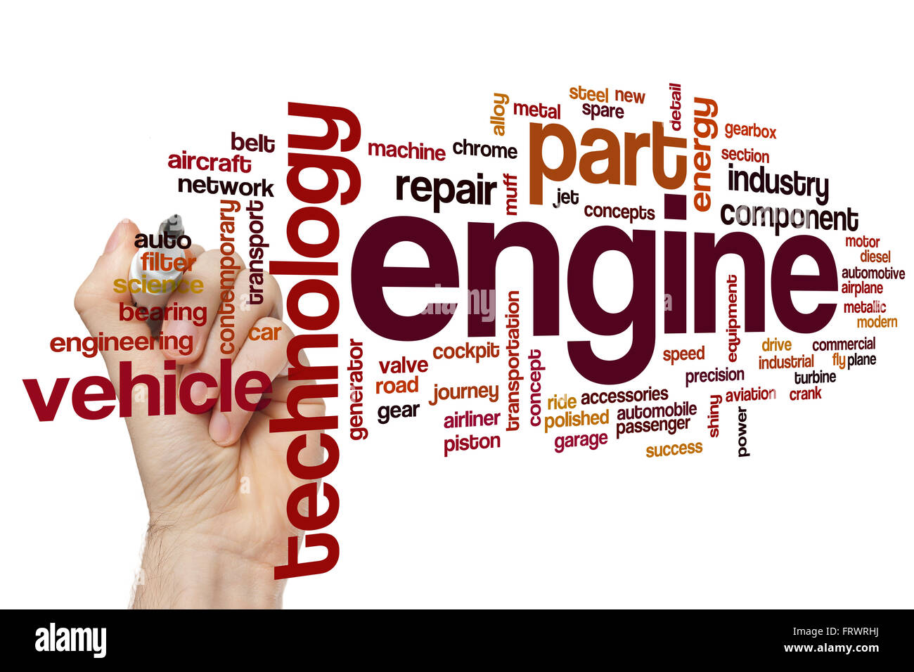 Engine word cloud concept Stock Photo Alamy