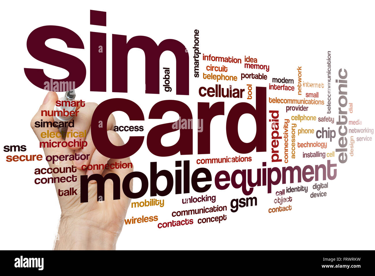 Sim card word cloud concept Stock Photo