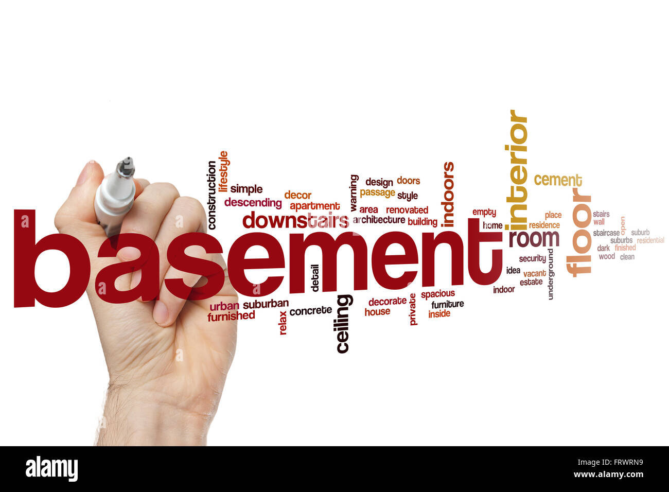 Basement word cloud concept Stock Photo Alamy