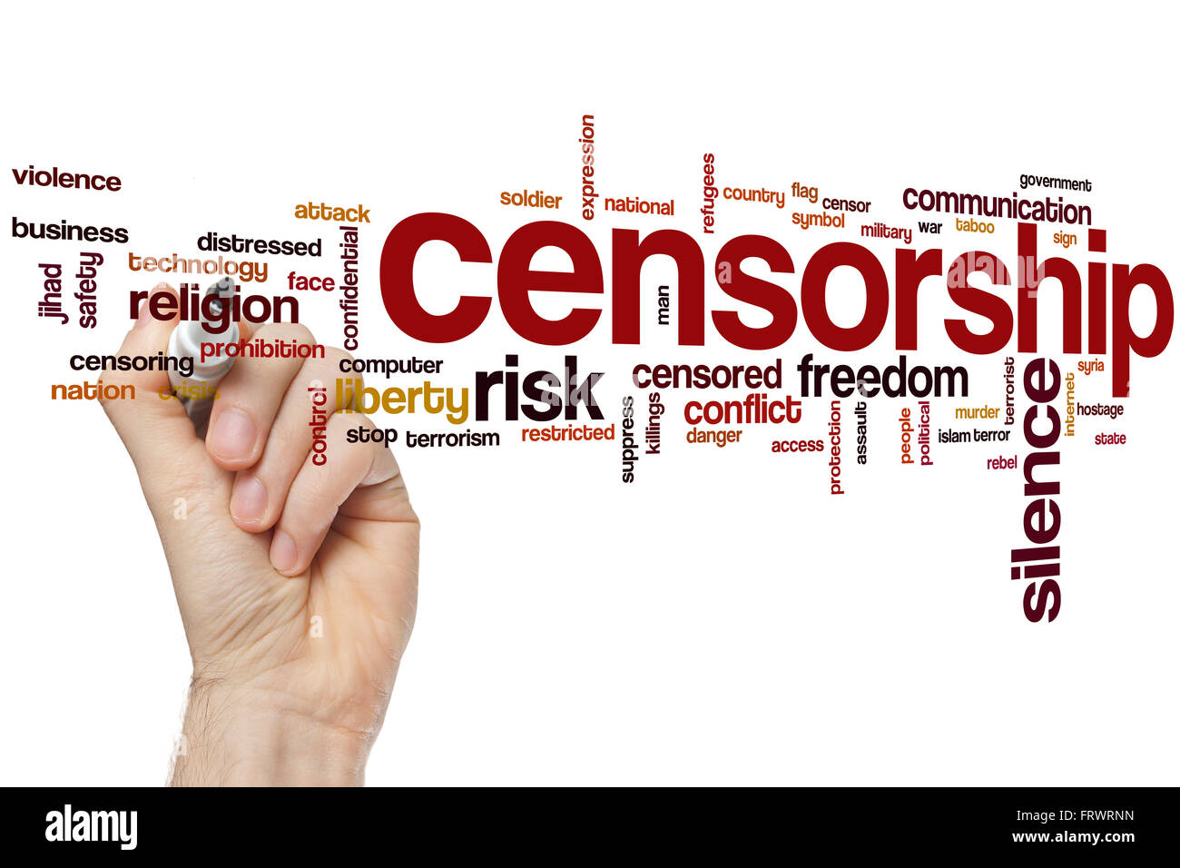 Censorship word cloud concept Stock Photo