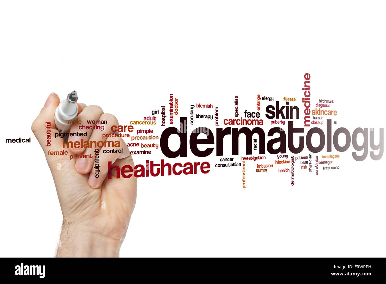 Dermatology word cloud concept Stock Photo