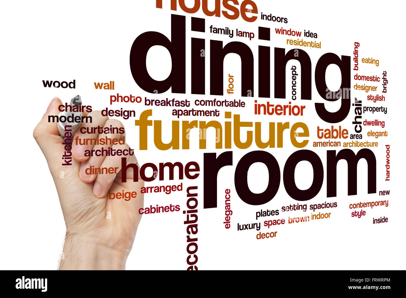 Dining room word cloud concept Stock Photo Alamy