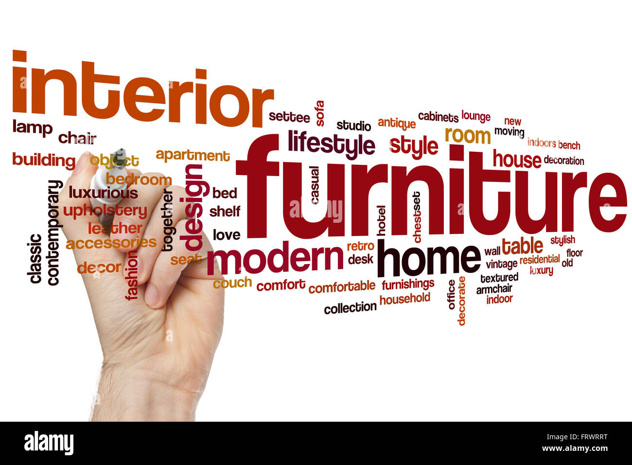 Furniture word cloud concept Stock Photo Alamy