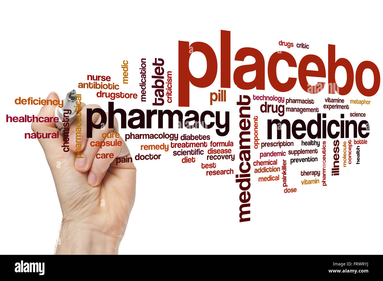 Placebo word cloud concept Stock Photo Alamy