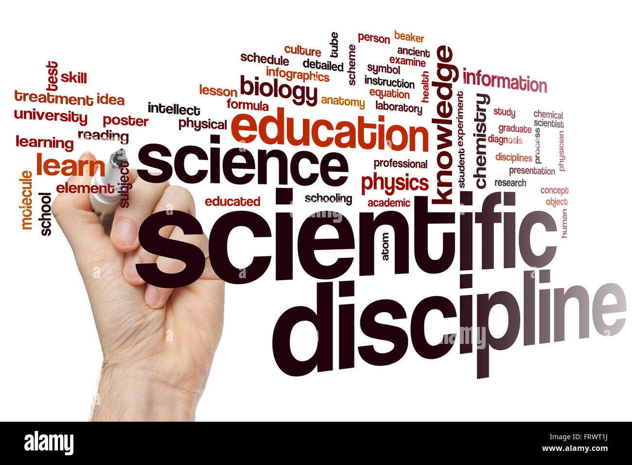 Scientific discipline word cloud concept Stock Photo