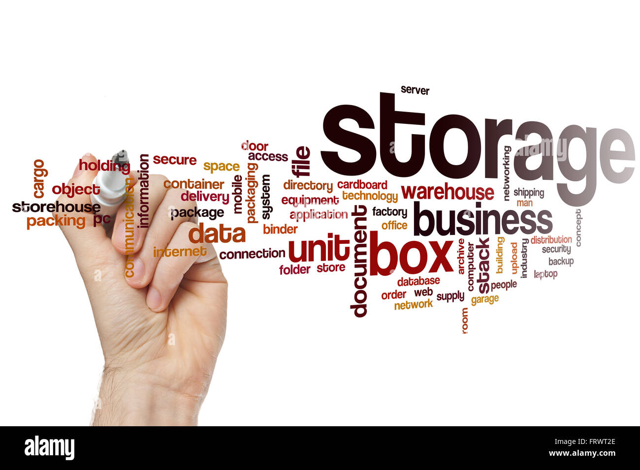 Storage word cloud concept Stock Photo Alamy