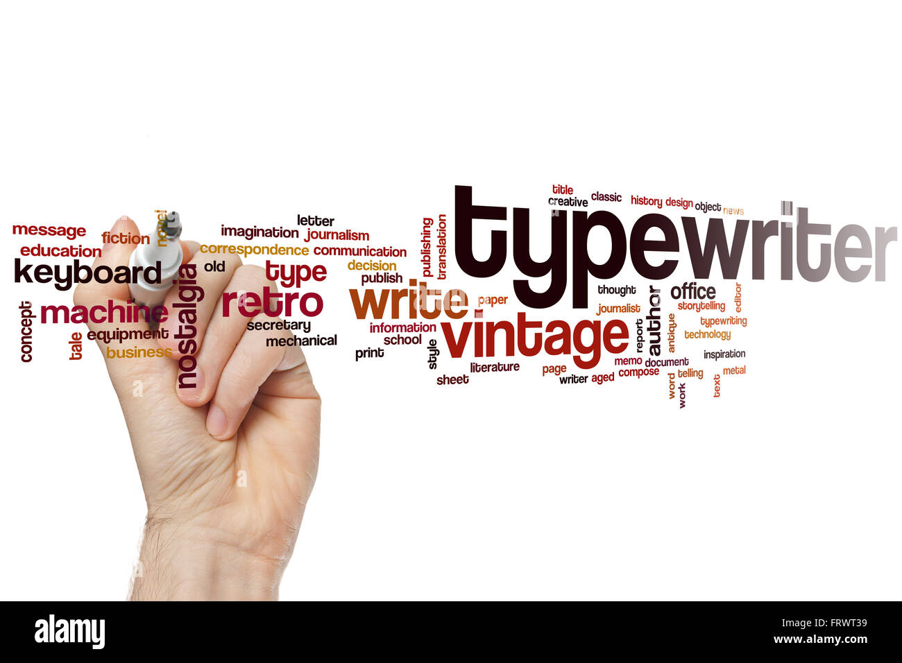 Typewriter word cloud concept Stock Photo Alamy