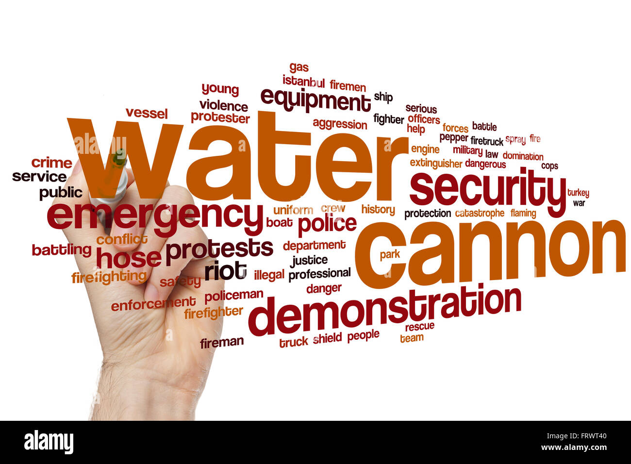 Water cannon word cloud concept Stock Photo