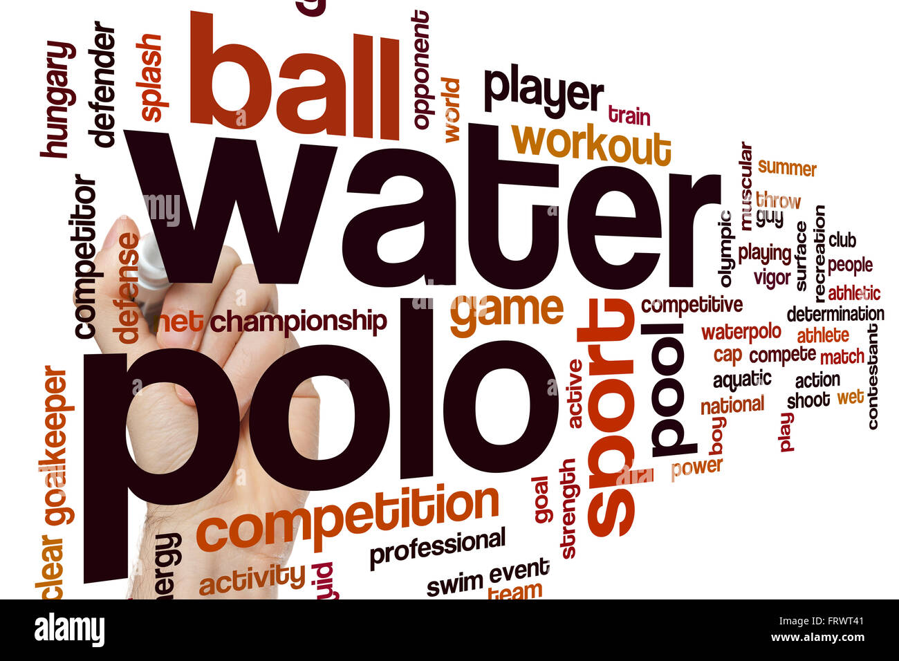 Water polo word cloud concept Stock Photo Alamy