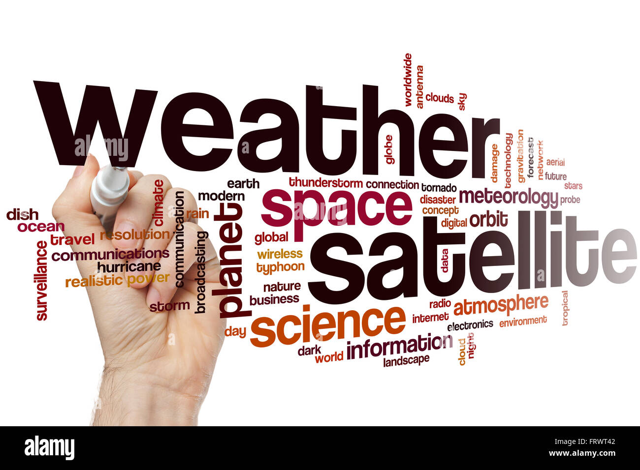 Weather satellite word cloud concept Stock Photo Alamy