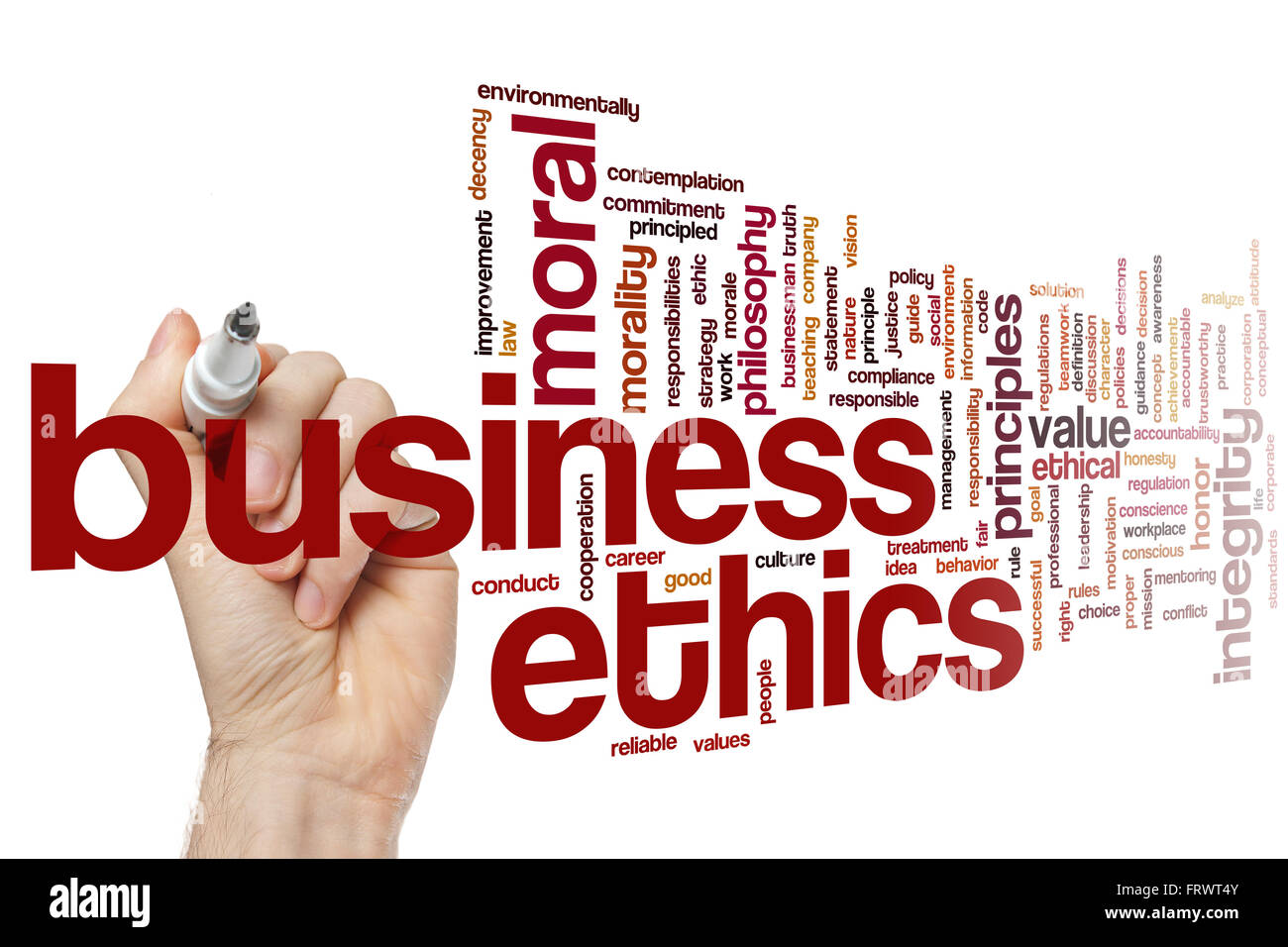 Business ethics concept word cloud background Stock Photo