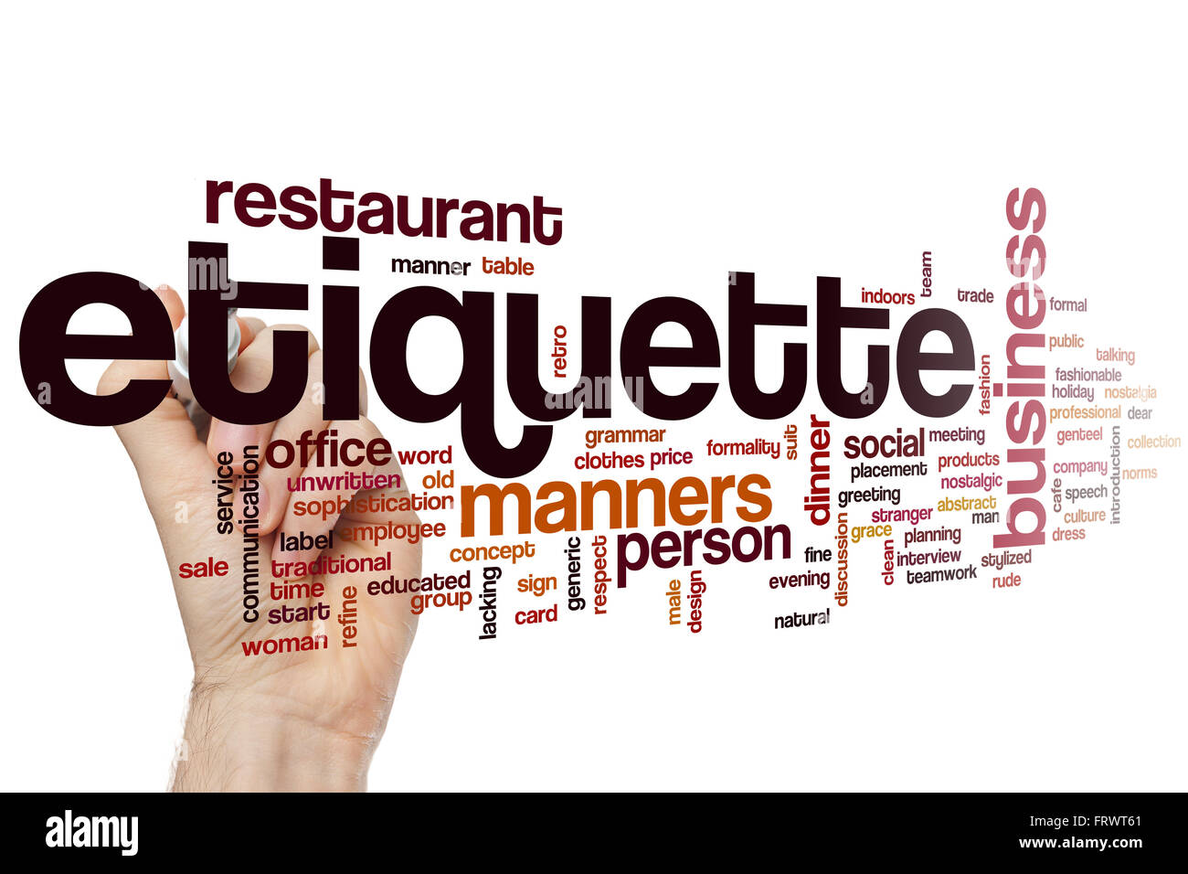 Etiquette concept word cloud background Stock Photo