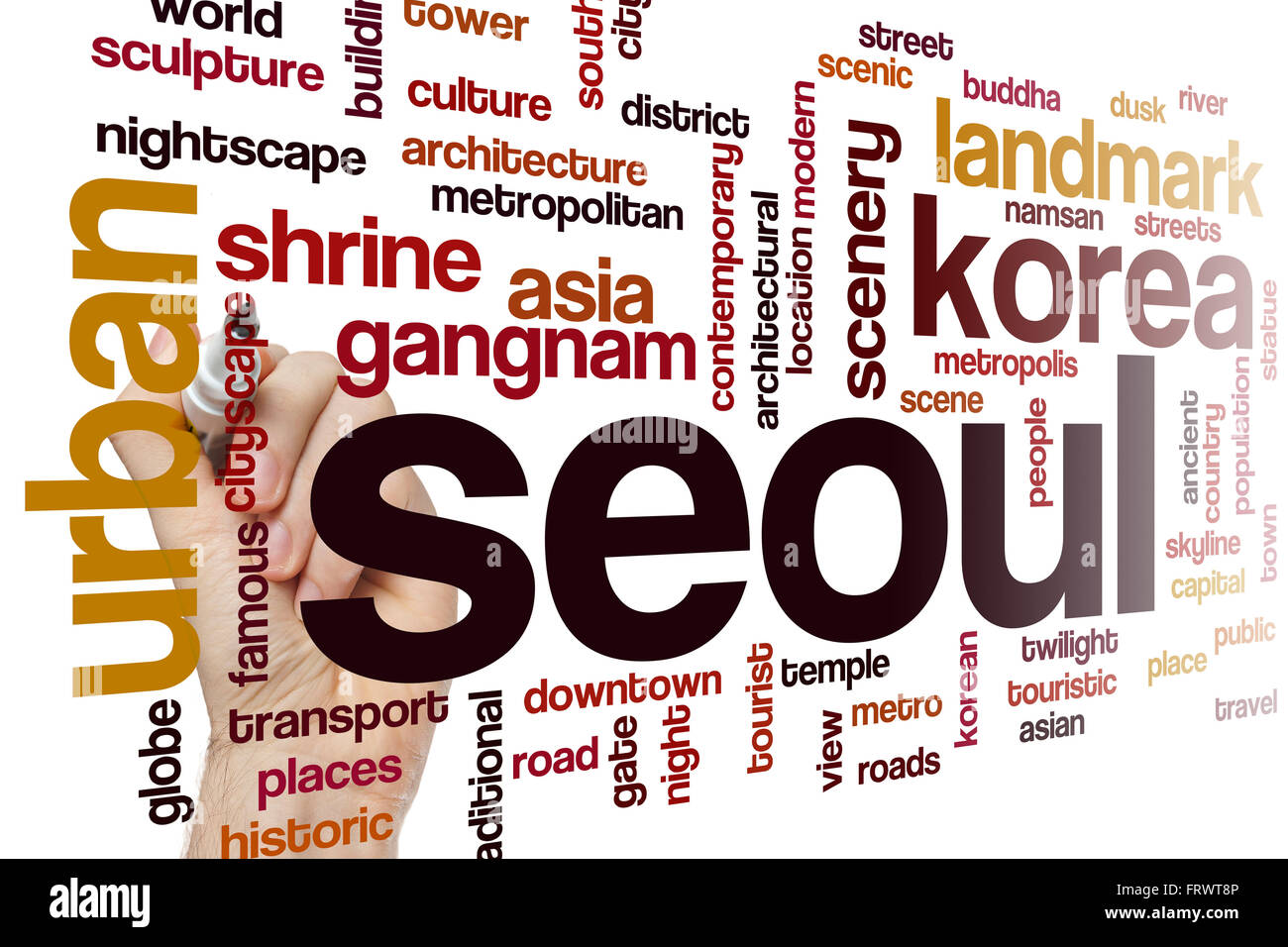 Seoul word cloud concept Stock Photo Alamy