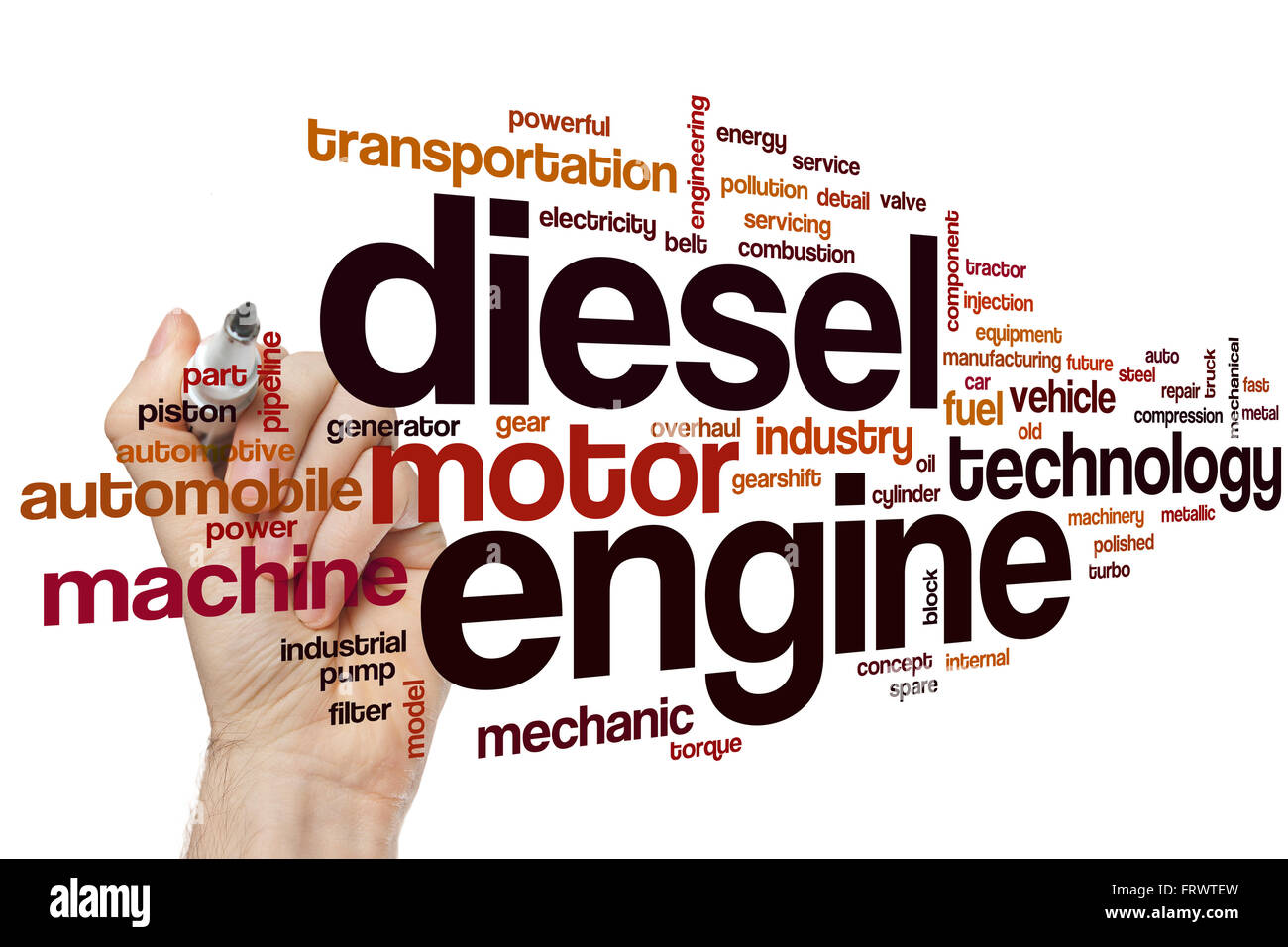 Diesel engine word cloud concept with motor machine related tags Stock ...