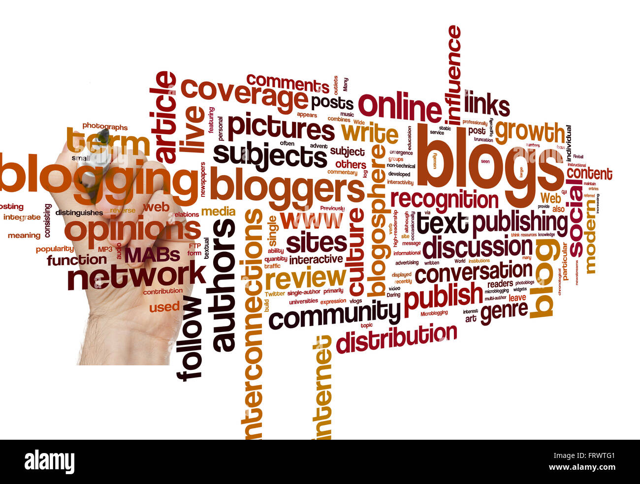 Blog and blogging concept word cloud background Stock Photo