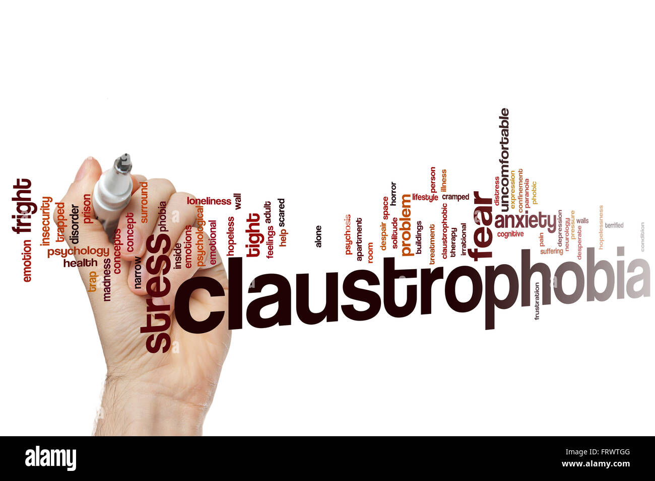 Claustrophobia concept word cloud background Stock Photo