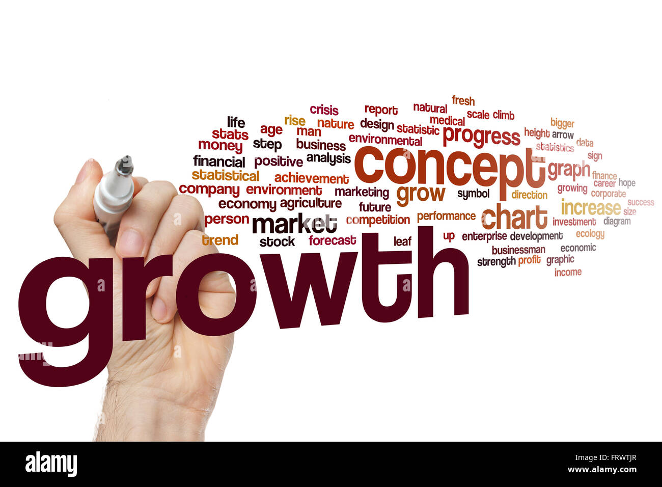 Growth word cloud concept Stock Photo Alamy