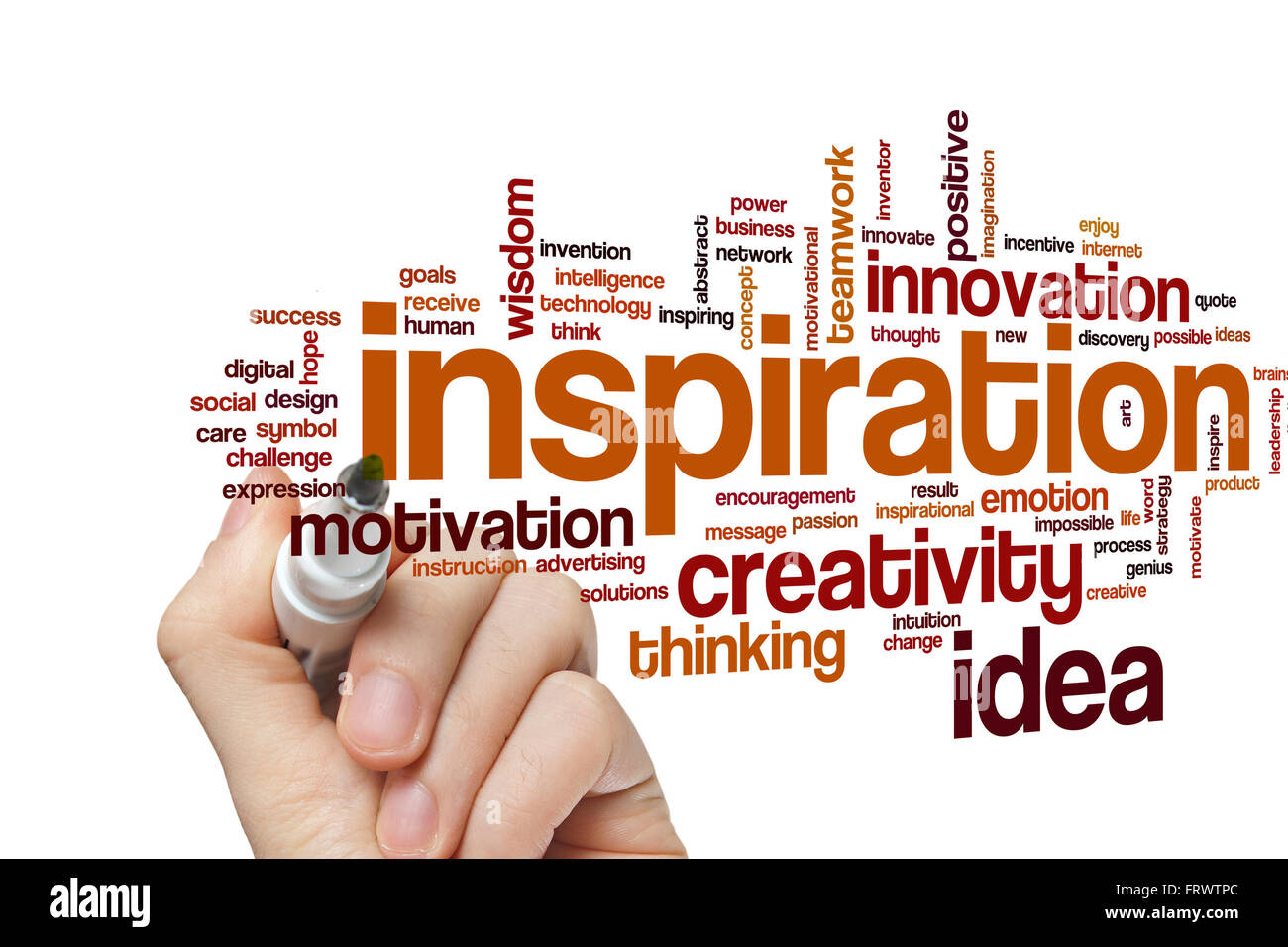 Inspiration concept word cloud background Stock Photo - Alamy