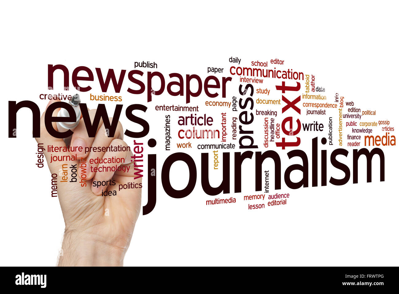 Journalism concept word cloud background Stock Photo Alamy