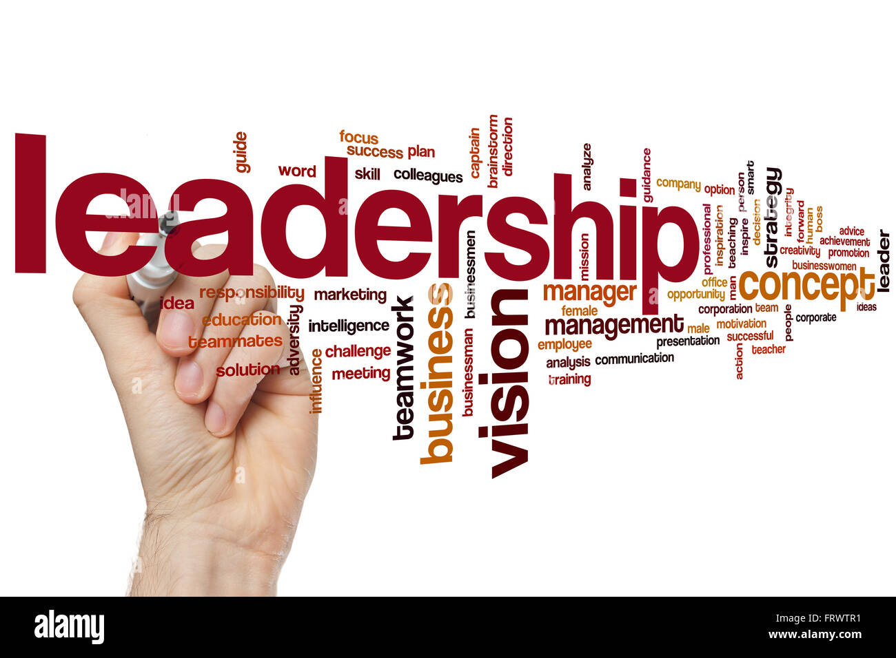 Leadership word cloud concept Stock Photo Alamy