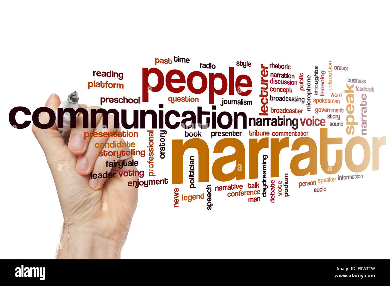 Narrator word cloud concept Stock Photo Alamy