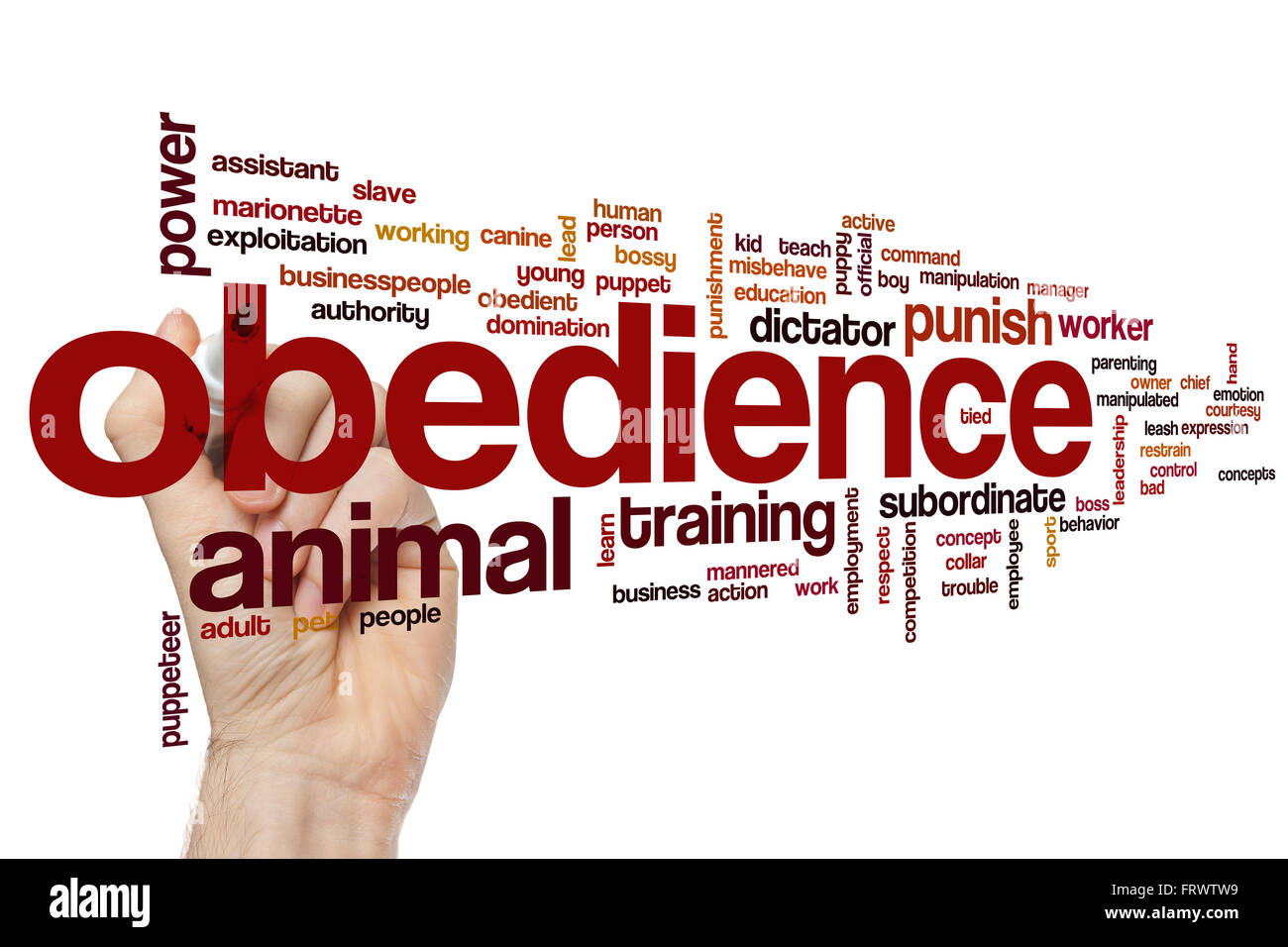 Obedience concept word cloud background Stock Photo