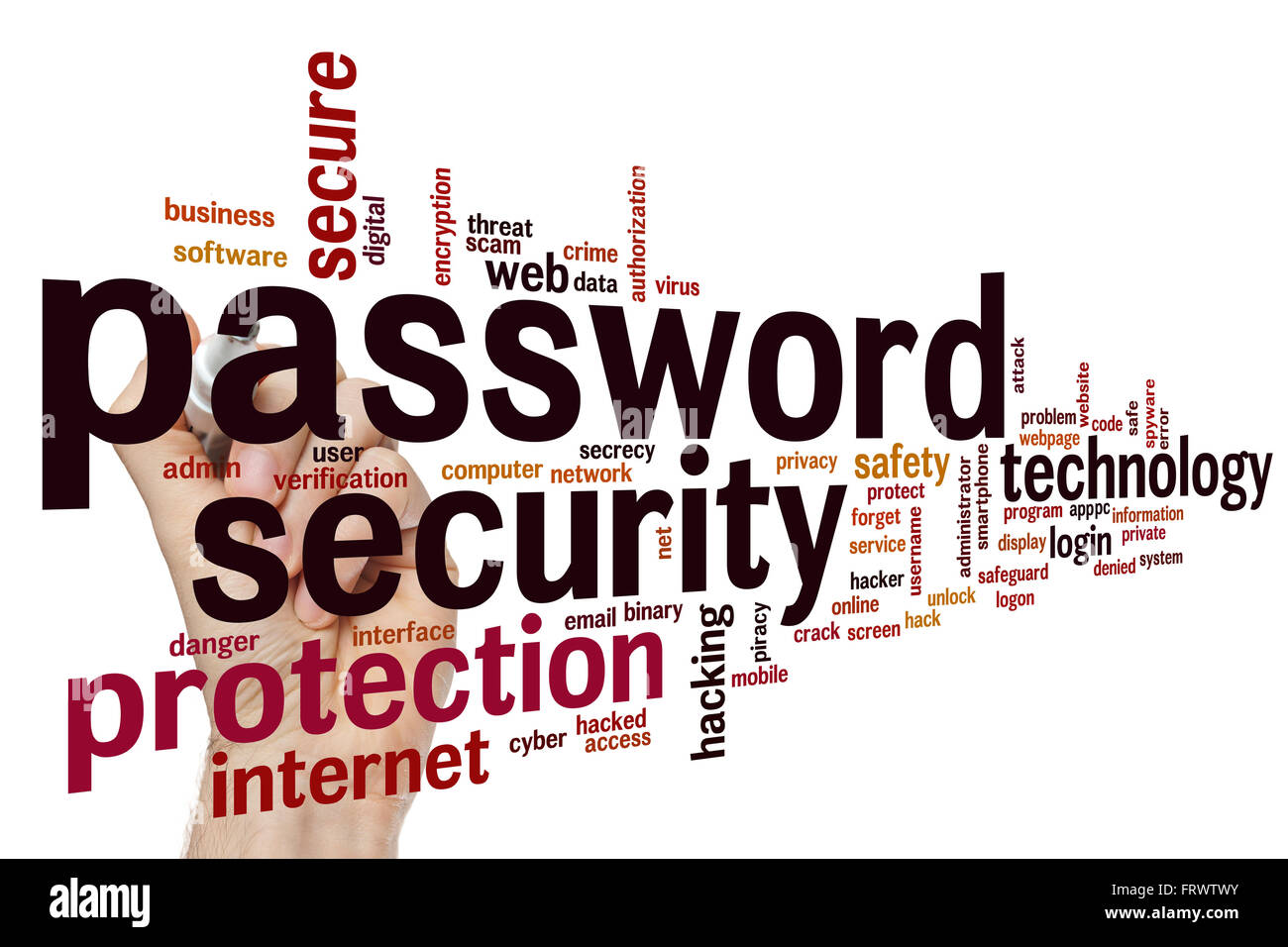 Password security concept word cloud background Stock Photo