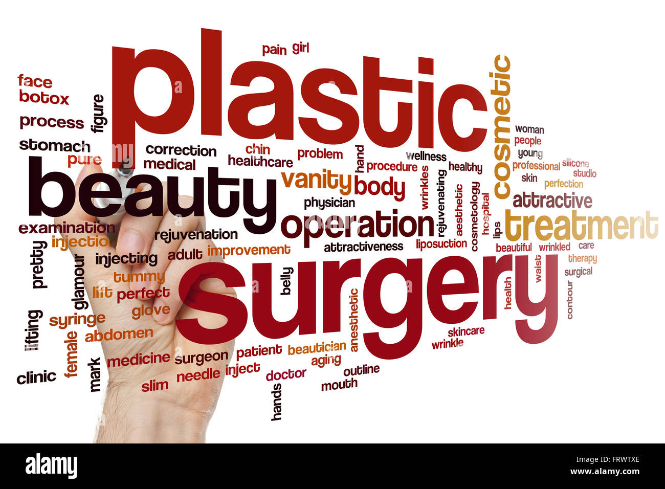Plastic surgery concept word cloud background Stock Photo - Alamy