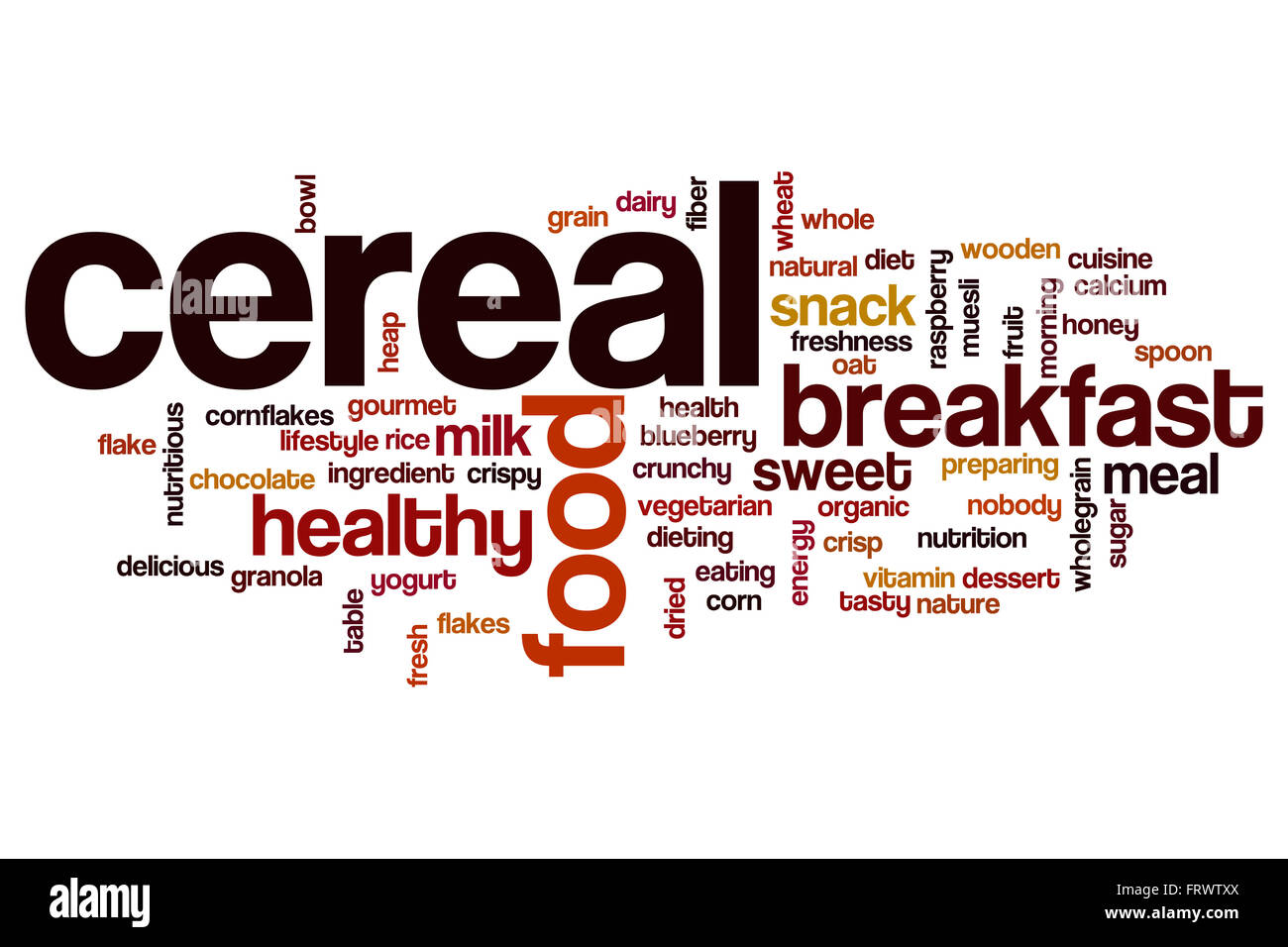Cereal word cloud Stock Photo Alamy