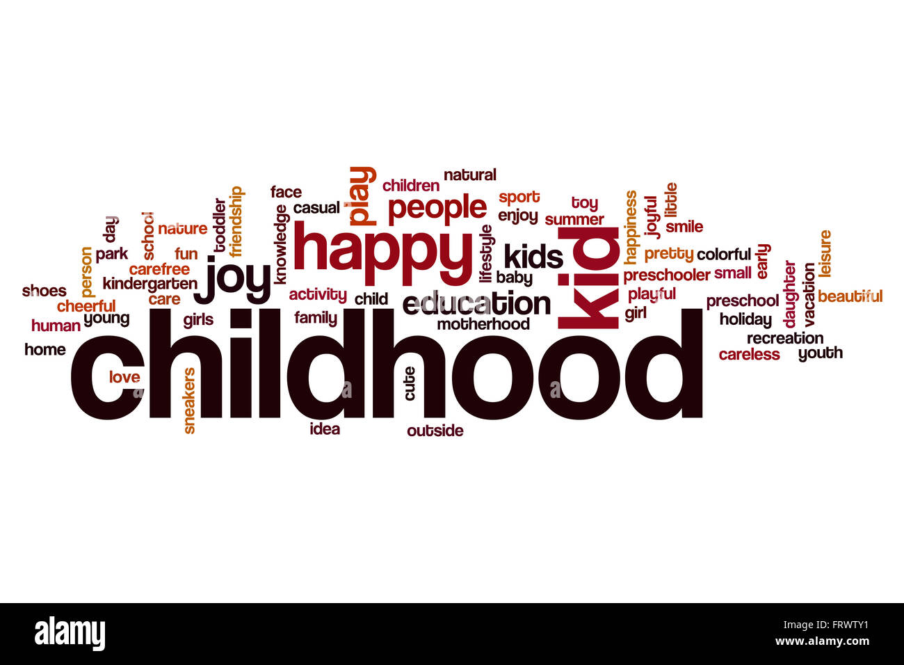 Childhood word cloud Stock Photo