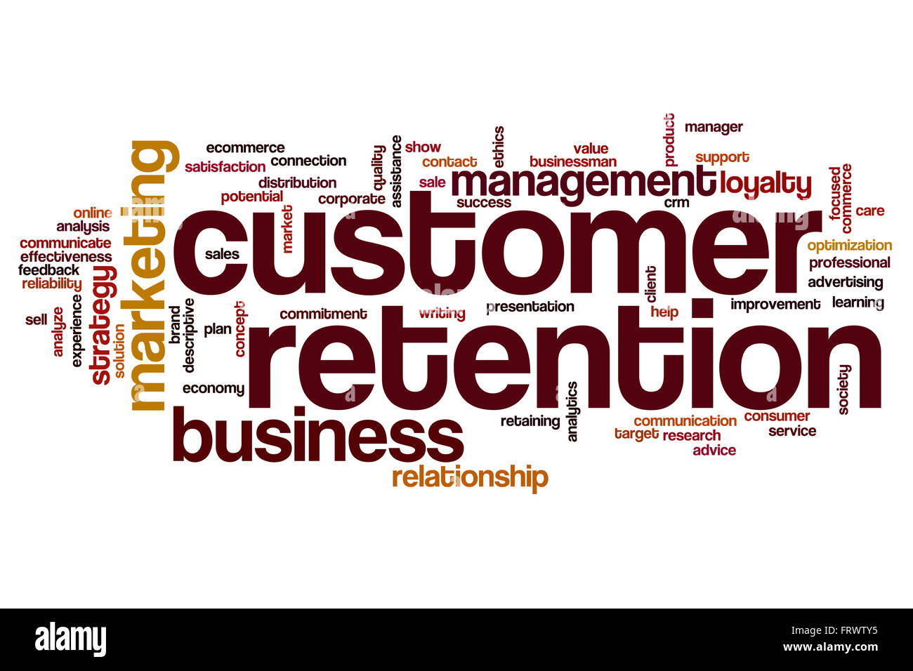 Customer retention word cloud Stock Photo