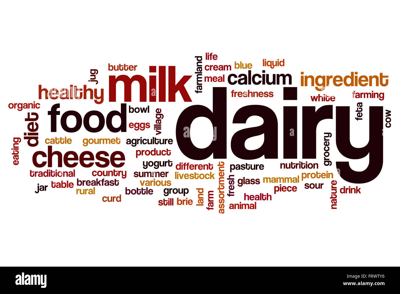 Dairy word cloud Stock Photo Alamy