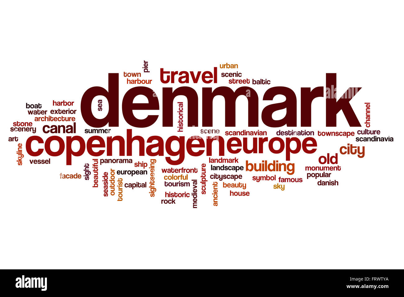 Denmark word cloud Stock Photo