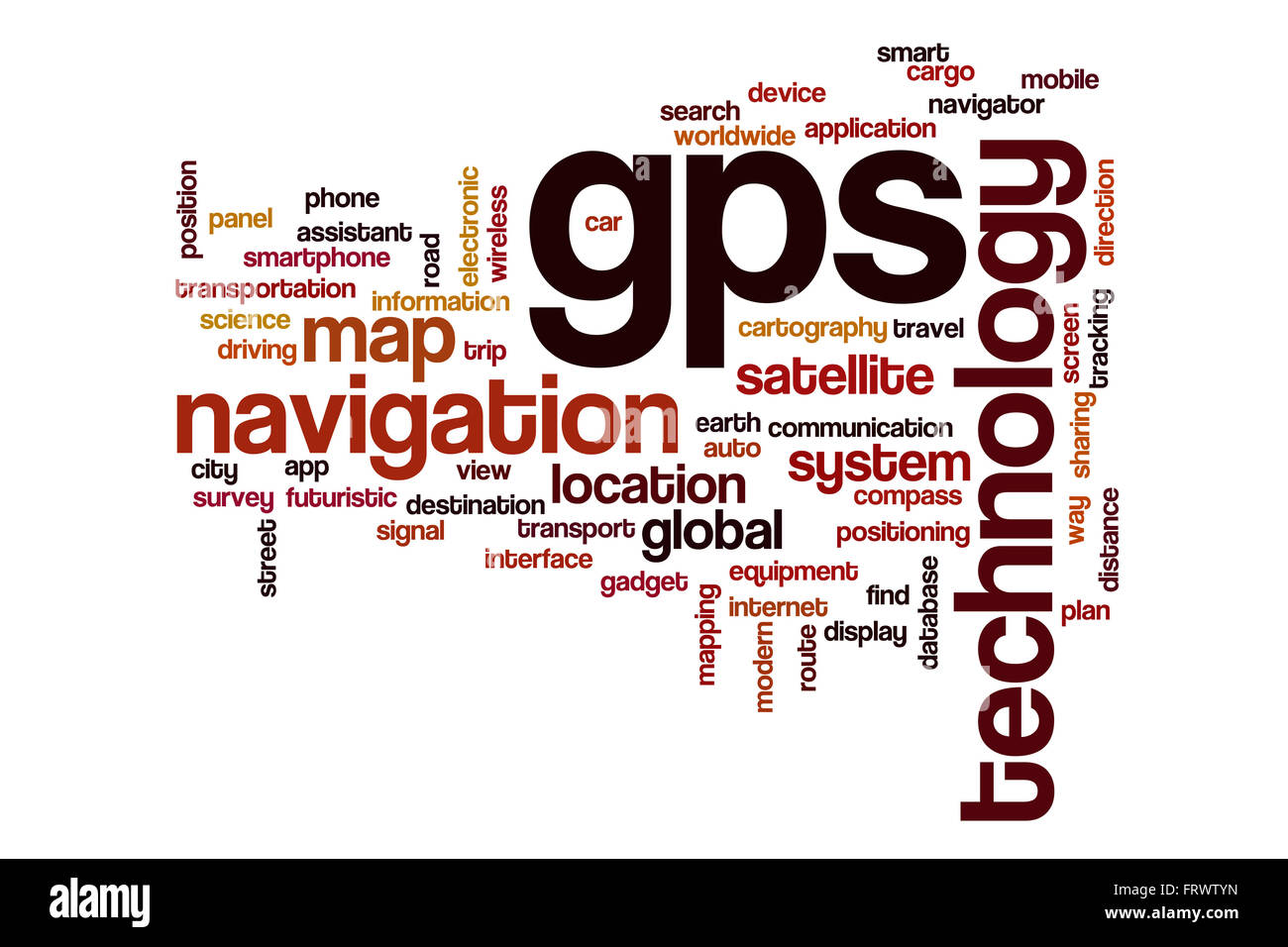GPS word cloud Stock Photo Alamy