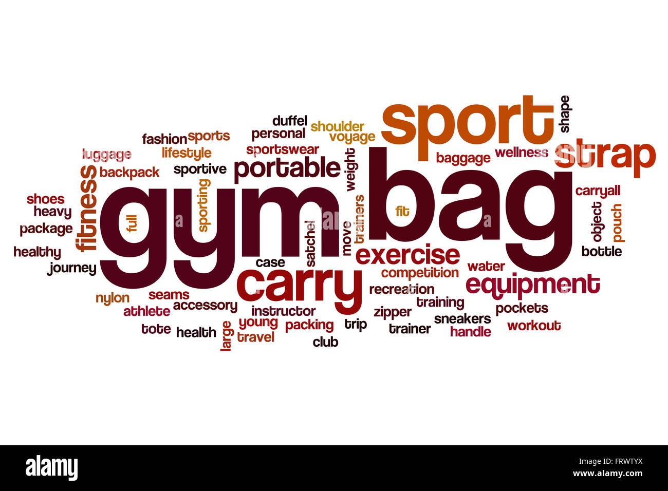 Gym bag word cloud Stock Photo