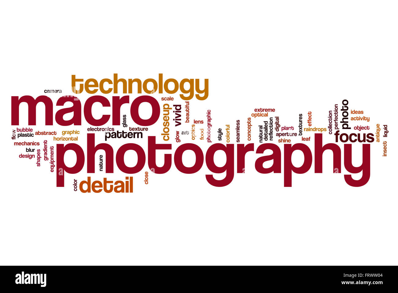 Macro photography word cloud Stock Photo