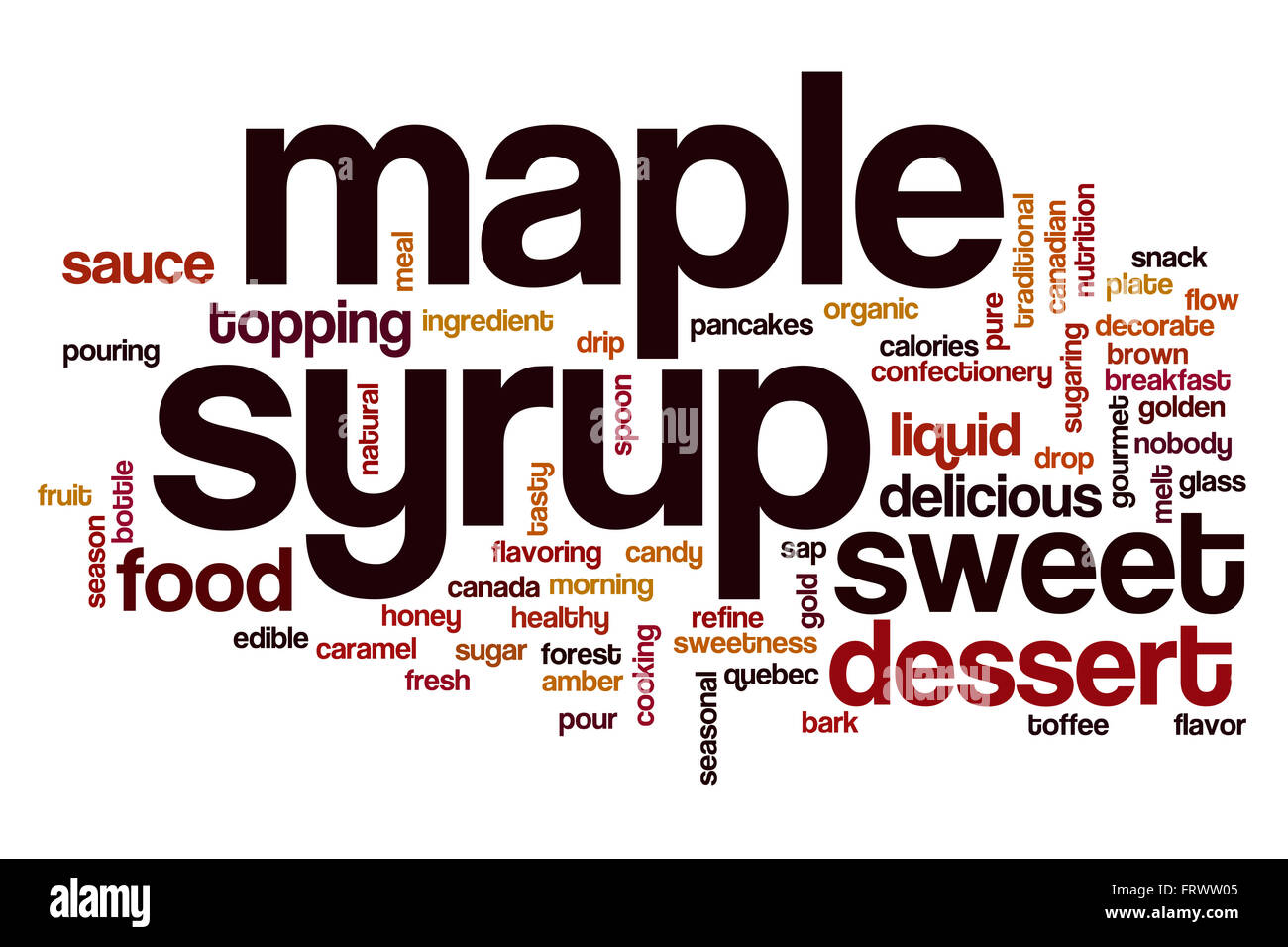 Maple syrup word cloud Stock Photo