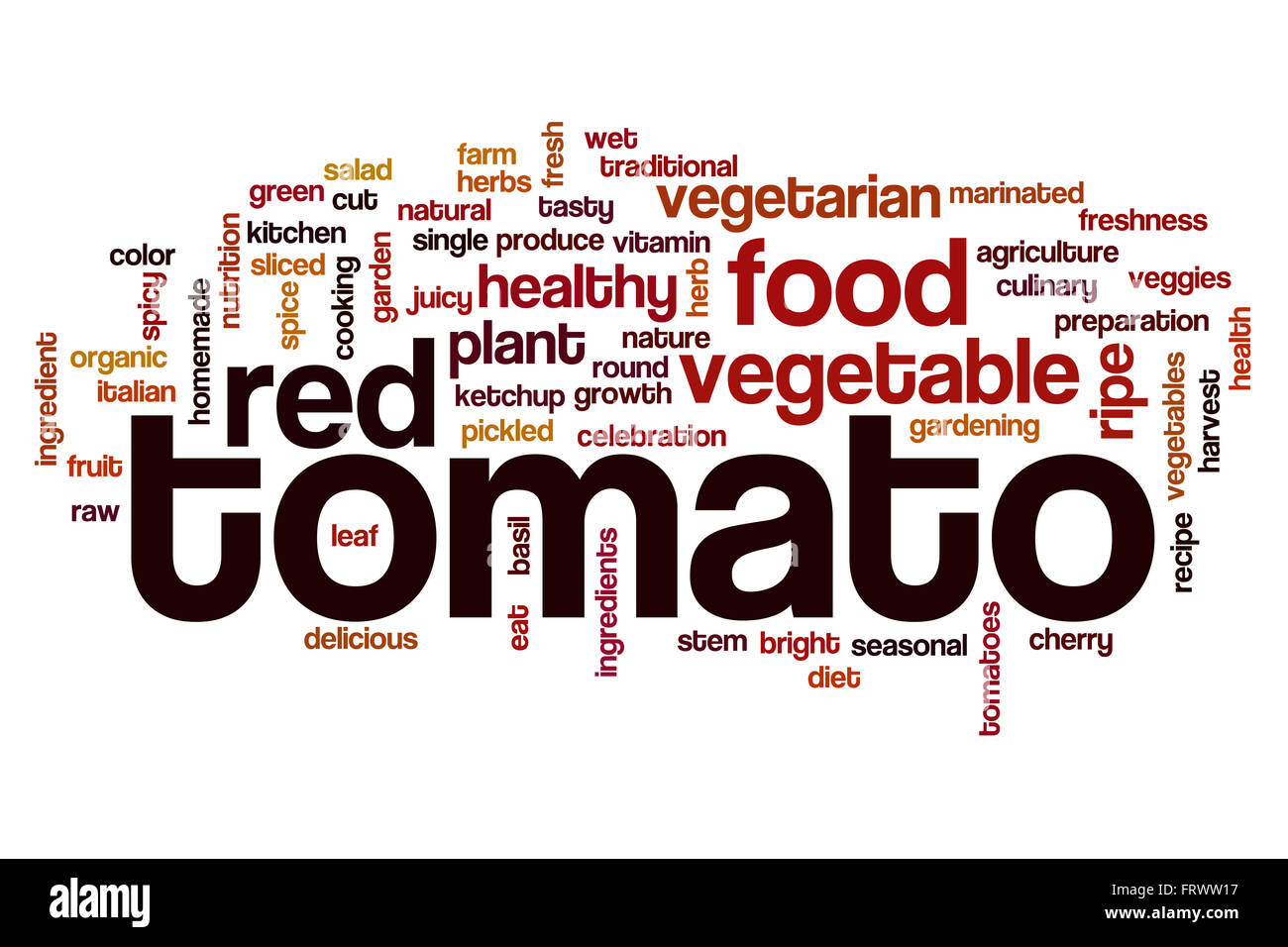 Tomato word cloud Stock Photo
