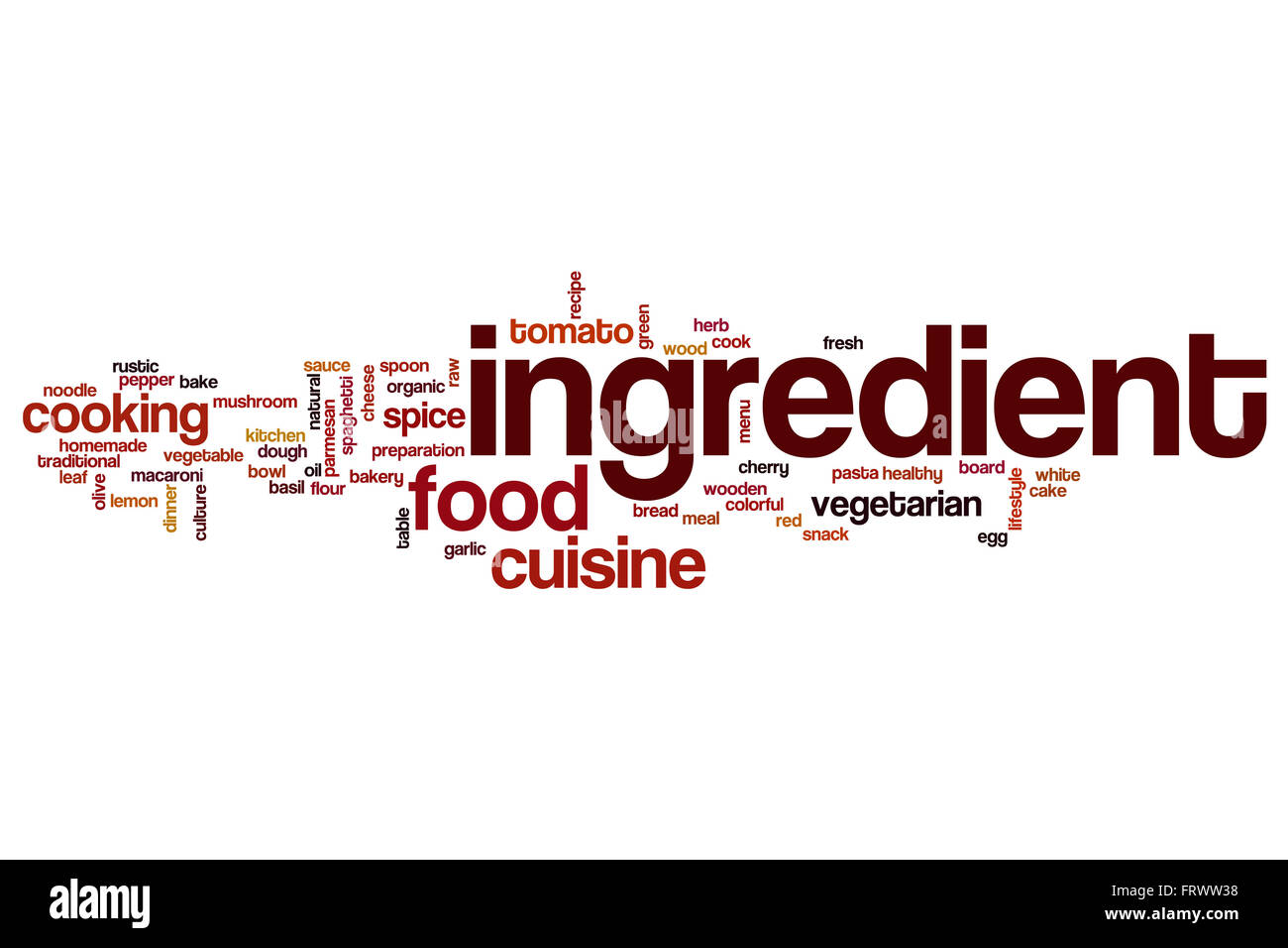 Ingredient word cloud Stock Photo Alamy