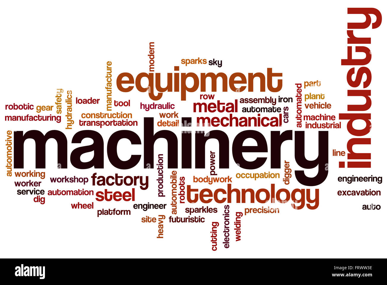 Machinery word cloud Stock Photo Alamy
