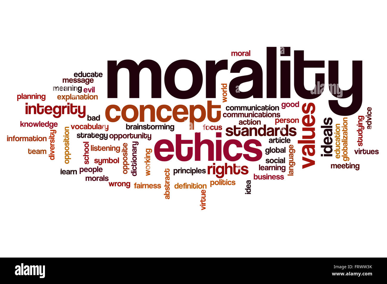 Morality word cloud Stock Photo