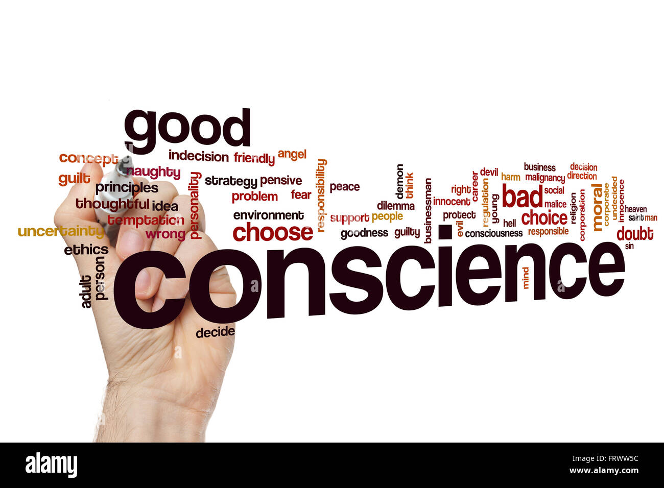 Conscience word cloud Stock Photo Alamy
