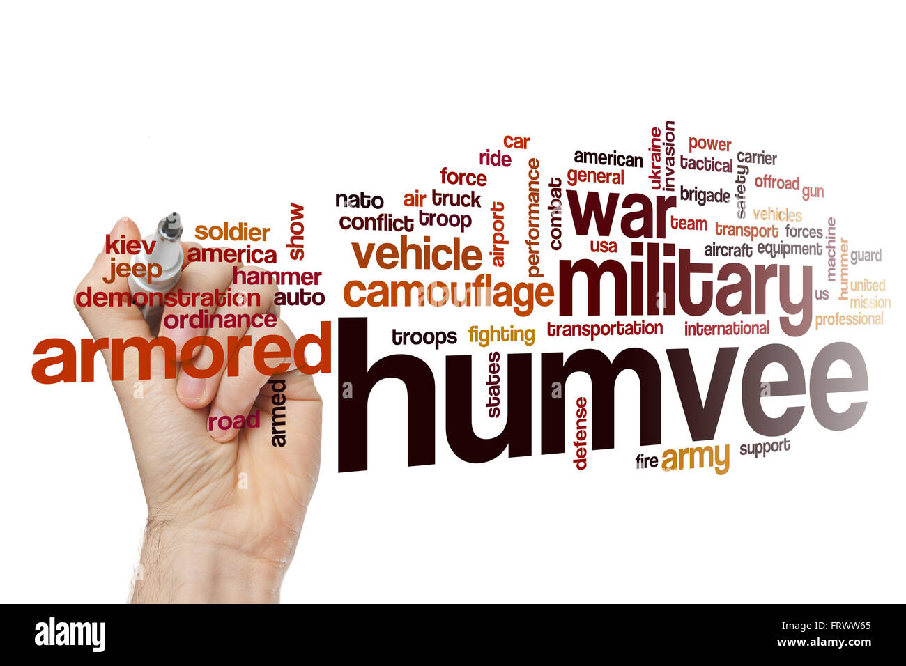 Humvee word cloud Stock Photo