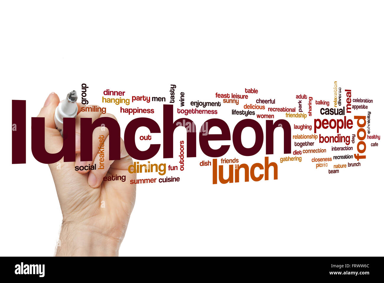 Luncheon word cloud Stock Photo - Alamy