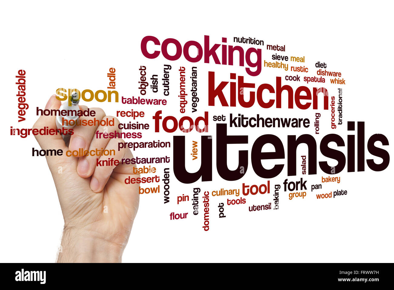 Utensils word cloud Stock Photo Alamy