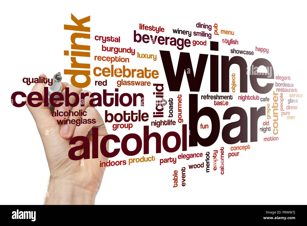 Wine bar word cloud Stock Photo Alamy