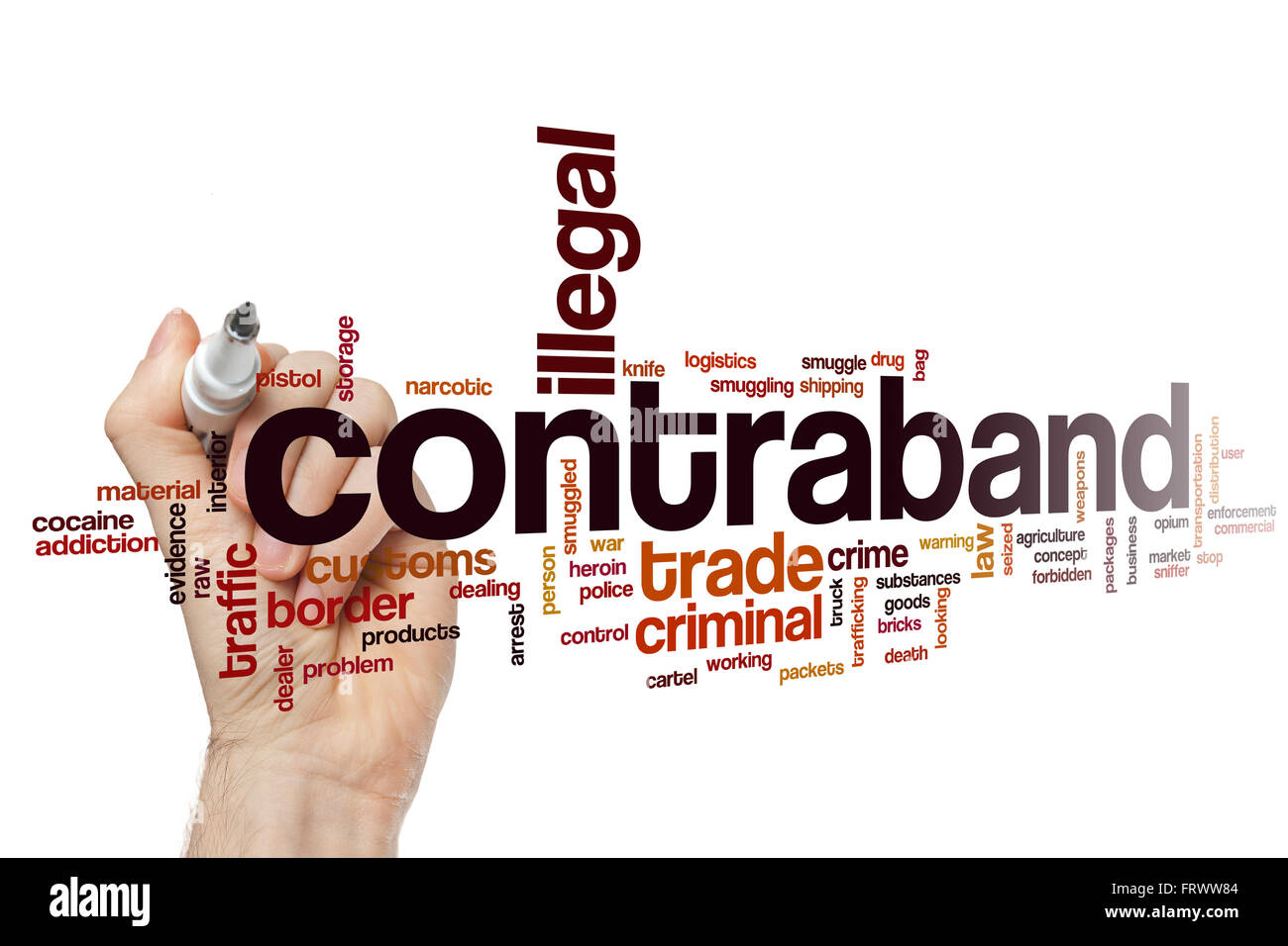 Contraband word cloud Stock Photo - Alamy