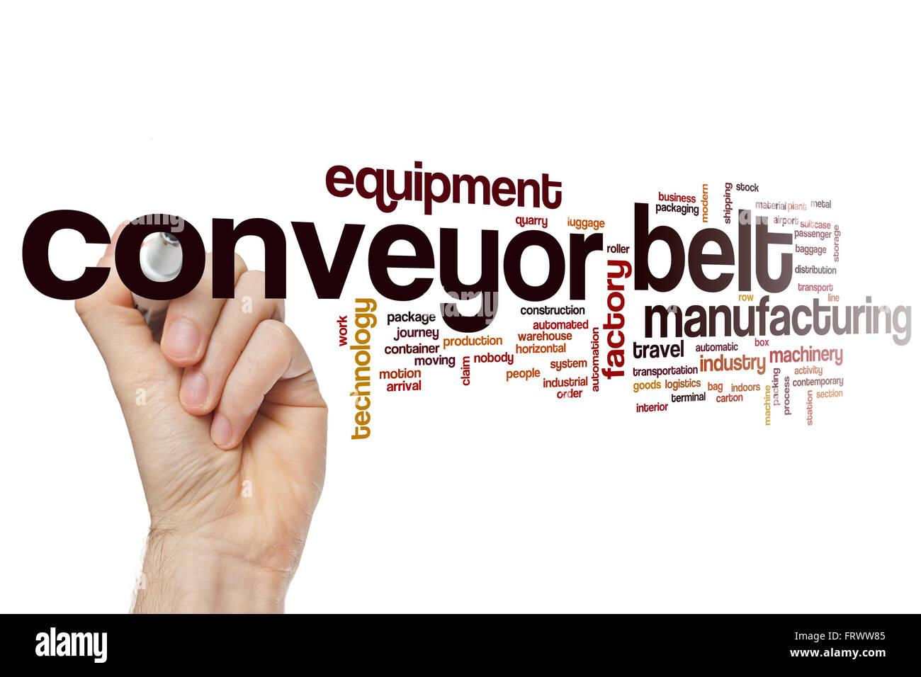 Conveyor belt word cloud Stock Photo Alamy