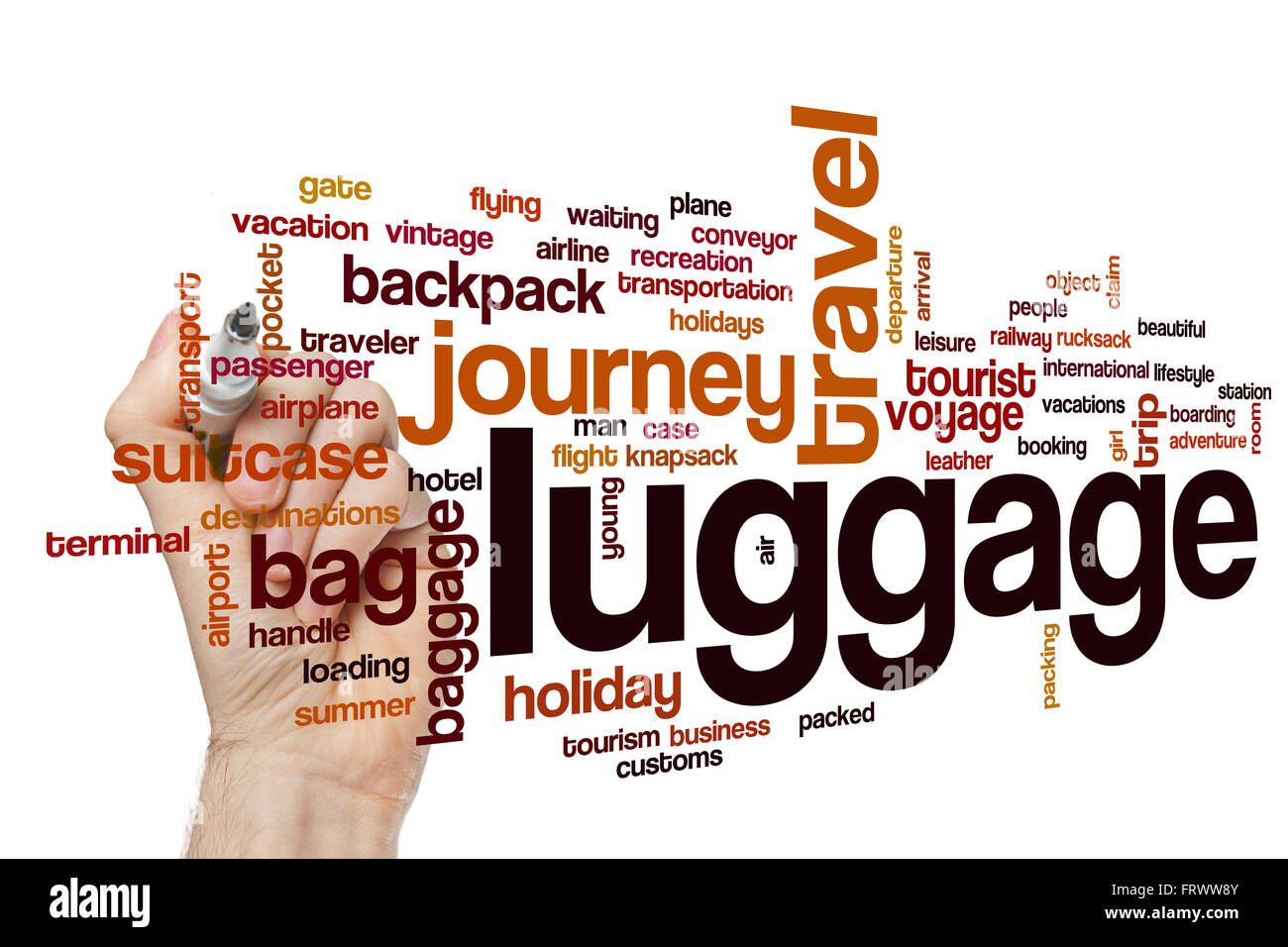 Luggage word cloud Stock Photo Alamy